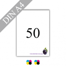 Leimblock | 80g Naturpapier weiss | DIN A4 | 4/4-farbig | 50 Blatt